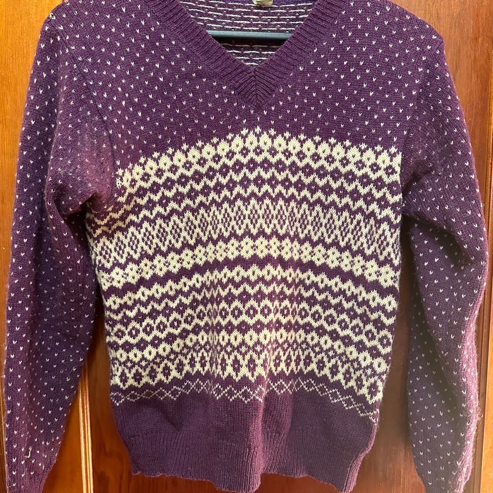 Vintage Shetland wool v-neck sweater